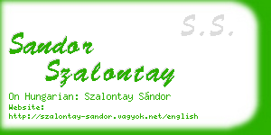 sandor szalontay business card